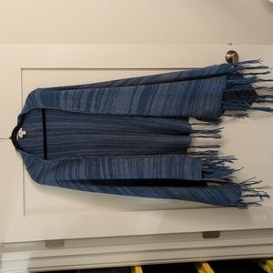 Limited Edition LuLaRoe Mimi Pancho/Oversized Scarf w Buttons in Blue